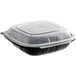 A Choice black plastic container with a clear lid.