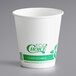 A white EcoChoice compostable paper cold cup with green text.