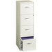 A white Hirsh Industries vertical file cabinet with four drawers.