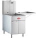 An Avantco gas flat bottom fryer on a counter with the door open.