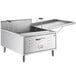 A Carnival King stainless steel countertop gas fryer with a lid.