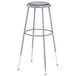 A National Public Seating gray lab stool with a padded round seat and adjustable gray legs.