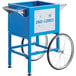 A blue Carnival King cart for Royalty Sno-Cone Machines with wheels.