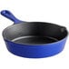 A Valor 8" Galaxy Blue enameled cast iron skillet with a handle.