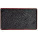 Acopa Heika 13 3/4" x 8" Black Matte Textured Rectangular Flat Stoneware Plate - 12/Case