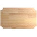 A Regency hardwood cutting board with a curved edge.