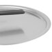 A close-up of a Vollrath Wear-Ever aluminum pan lid with a black Torogard handle.