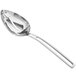 A Vollrath stainless steel slotted serving spoon with an open handle.