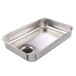 An Avantco stainless steel rectangular food pan with a hole in the bottom.