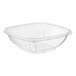 A Visions clear plastic bowl with a lid.
