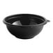 A black Visions plastic bowl with a lid.