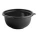 A Visions black PET plastic bowl with a lid.