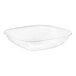 A clear plastic container with a white background.