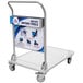 An XPOWER metal cart with a dehumidifier and cleaning tools.