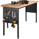 A National Public Seating heavy-duty lab table with tools on it.
