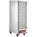 An Avantco stainless steel heated holding cabinet with a clear glass door.