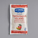 A white and red Hellmann's Thousand Island dressing packet.