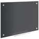 A Dynamic black glass wall-mounted board with silver screws.