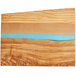 An American Metalcraft rectangular olive wood serving board with a blue polyresin streak.