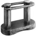 A metal Estella drive chain lock for spiral dough mixers with two round objects on it.