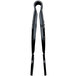 A black Thunder Group flat grip tongs with a curved end.