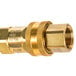 A T&S Safe-T-Link 3/4" NPT gas appliance connector with a brass threaded fitting and nut.