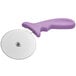 A Choice purple and white pizza cutter with a purple polypropylene handle.