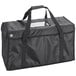 An American Metalcraft black polyester insulated delivery bag with a zipper and a handle.
