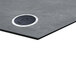 A close-up of a grey BFM Seating square table top with a white circle on it.