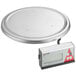 A Taylor digital stainless steel keg scale with a round silver platform and display.