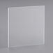A clear square glass shelf with a white border.