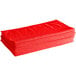 A stack of red Lavex microfiber cloths.
