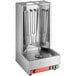 An Avantco stainless steel vertical broiler with a round object inside.