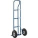A blue Lavex hand truck with black wheels.