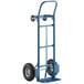 A blue Lavex 2-in-1 hand truck with wheels.