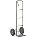 A Lavex hand truck with 10" solid rubber wheels.