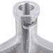 A close up of a Hobart aluminum flat beater with a white background.