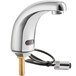 A chrome Waterloo hands-free sensor faucet with a black cord.