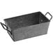 An American Metalcraft black galvanized metal rectangular container with handles.