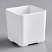 An American Metalcraft white square melamine jar with a square top.