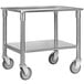 A Proluxe stainless steel utility cart with wheels.