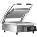 A Proluxe Vantage Clamshell Sandwich Grill with smooth plates and a handle.