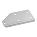 A metal plate with holes for an Avantco top mount refrigerator hinge.