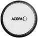 A white and black circular Acopa fluted stoneware ramekin.