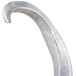 A silver metal Hobart Legacy dough hook with a curved shape.