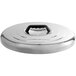 The stainless steel lid for an Emperor's Select gas rice cooker on a counter.
