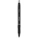 The black Sharpie S-Gel retractable pen with black lines on the barrel.