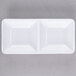 A white rectangular dish with three compartments.