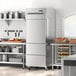 An Avantco stainless steel reach-in refrigerator with two drawers.