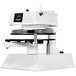 A white Proluxe Apex Pro X1 hydraulic pizza dough press with a digital display.